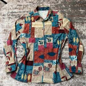 Koret Zanzibar Abstract Patchwork Leaf Print Button Up Shirt